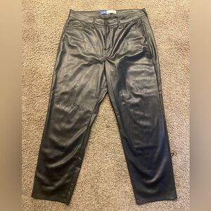 Old Navy Faux Leather Pants Loose Fit High Rise